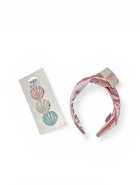 Victoria’s Secret PINK Satin Knot Headband + Shell Barrettes Hair Accessories